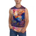 Zufioo Rooster Oil Painting Men's Tank Top,Men's Sleeveless Muscle