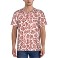 thumbnail image 1 of Zufioo Rose Gold Abstract Spots Print Men's Baseball Short Sleeve, Moisture Wicking Button-Down Hip Hop Tee-Medium, 1 of 7