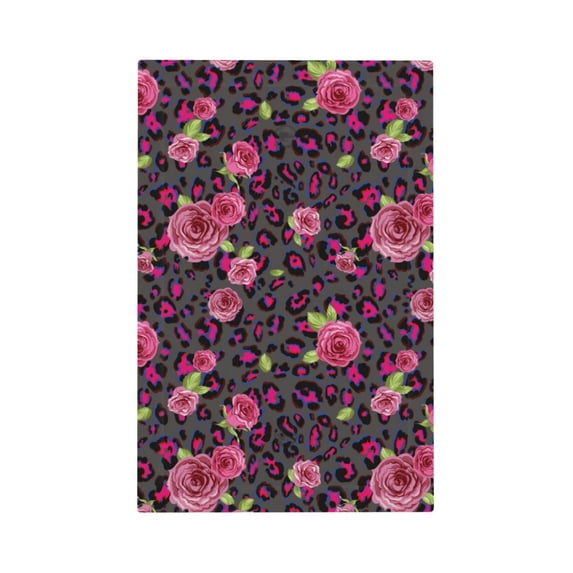 Zufioo Rose Mix Leopard 2 Print Switch Wall Plate, Dustproof and Heat-resistant Decorative Wall Switch Cover, Suitable for Residential and Commercial Areas-Mid-size