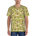 thumbnail image 1 of Zufioo Running Beagle Print Men's Baseball Short Sleeve, Moisture Wicking Button-Down Hip Hop Tee-X-Large, 1 of 7