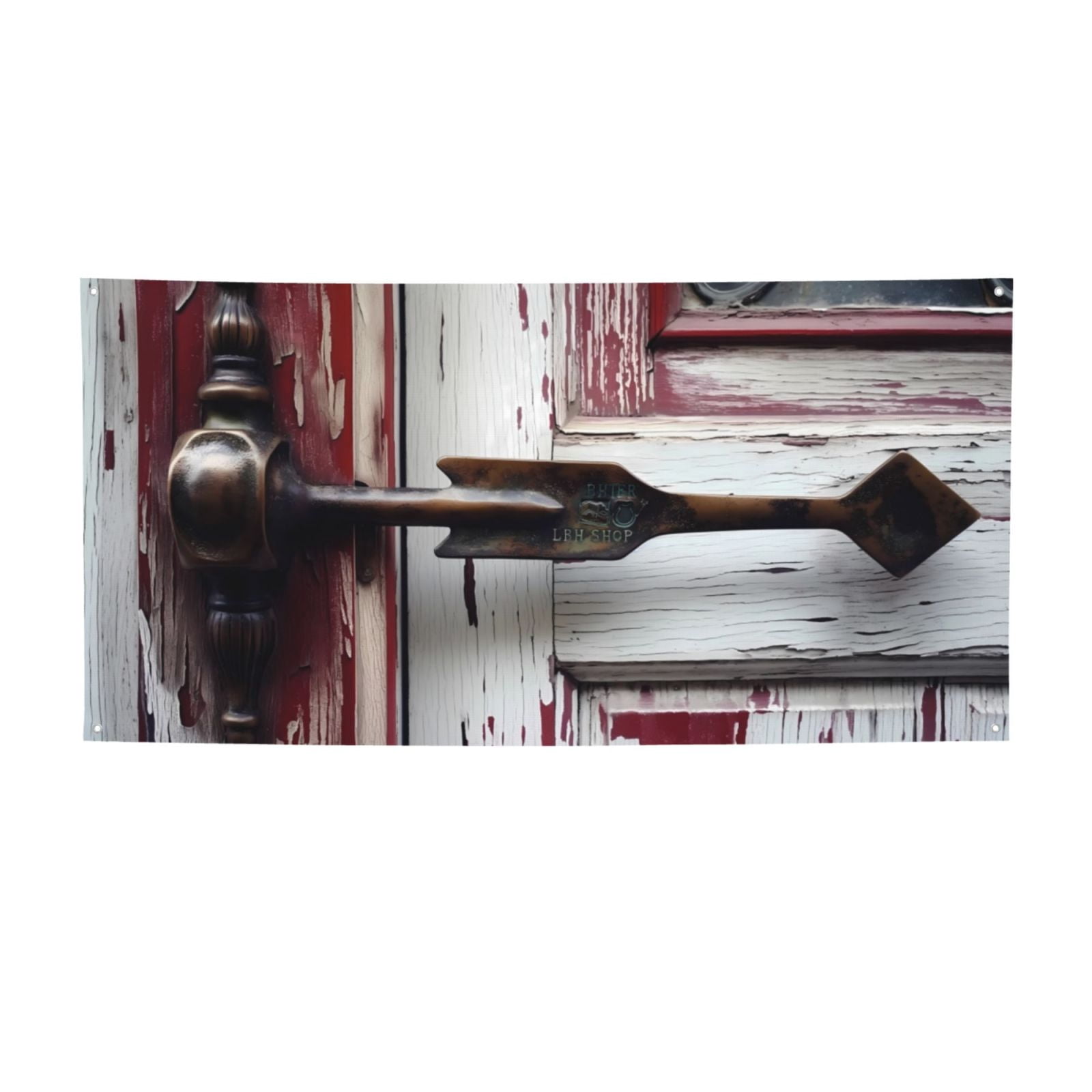 Banner Handle Zufioo Rustic Door Handle Closeup Print Holiday Banners, Party Banners ...