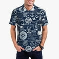 thumbnail image 1 of Zufioo Sailing Cruises Nautical Print Men's POLO Shirts, Quick-drying Button-down Business and Vacation Shirts, T-shirts, Summer Clothing-Small, 1 of 6