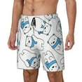 Zufioo Scarf Bear Mens Swimsuit Trunks with Compression Liner,Quick Dry