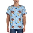 thumbnail image 1 of Zufioo Sea Turtle Print Men's Baseball Short Sleeve, Moisture Wicking Button-Down Hip Hop Tee-Small, 1 of 7