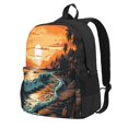 thumbnail image 1 of Zufioo Serene Ocean Sunset Pattern Adult Backpack,Wear-resistant and Breathable Multi-pocket Backpack, Suitable for Travel, Business and Outdoor Activities, 1 of 9