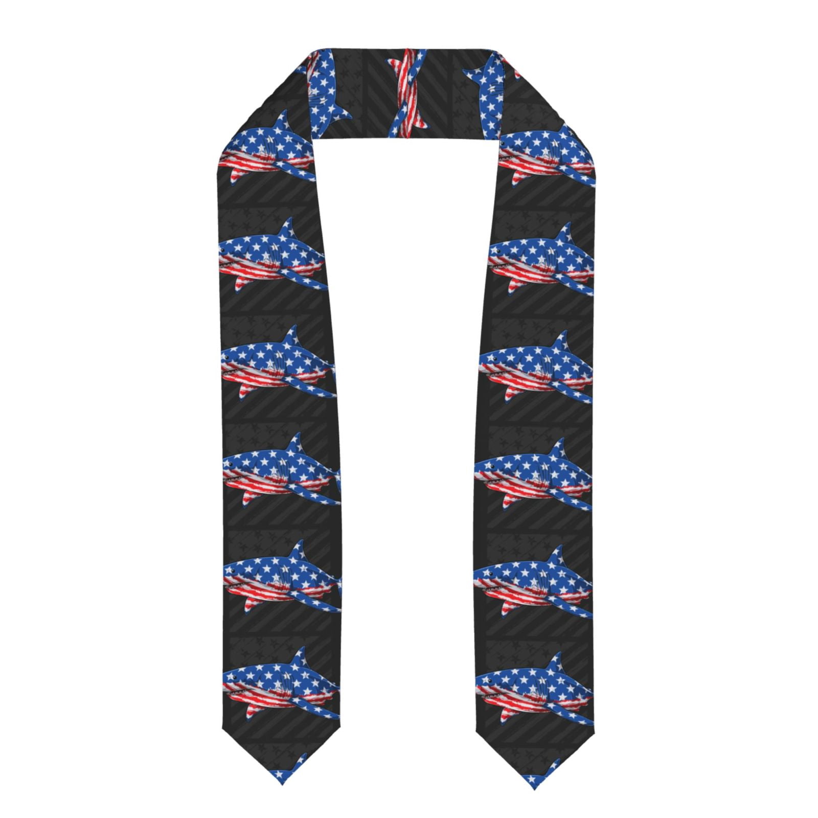 Zufioo Shark With USA Flag Print Graduation Shawl Ribbon, Graduation ...