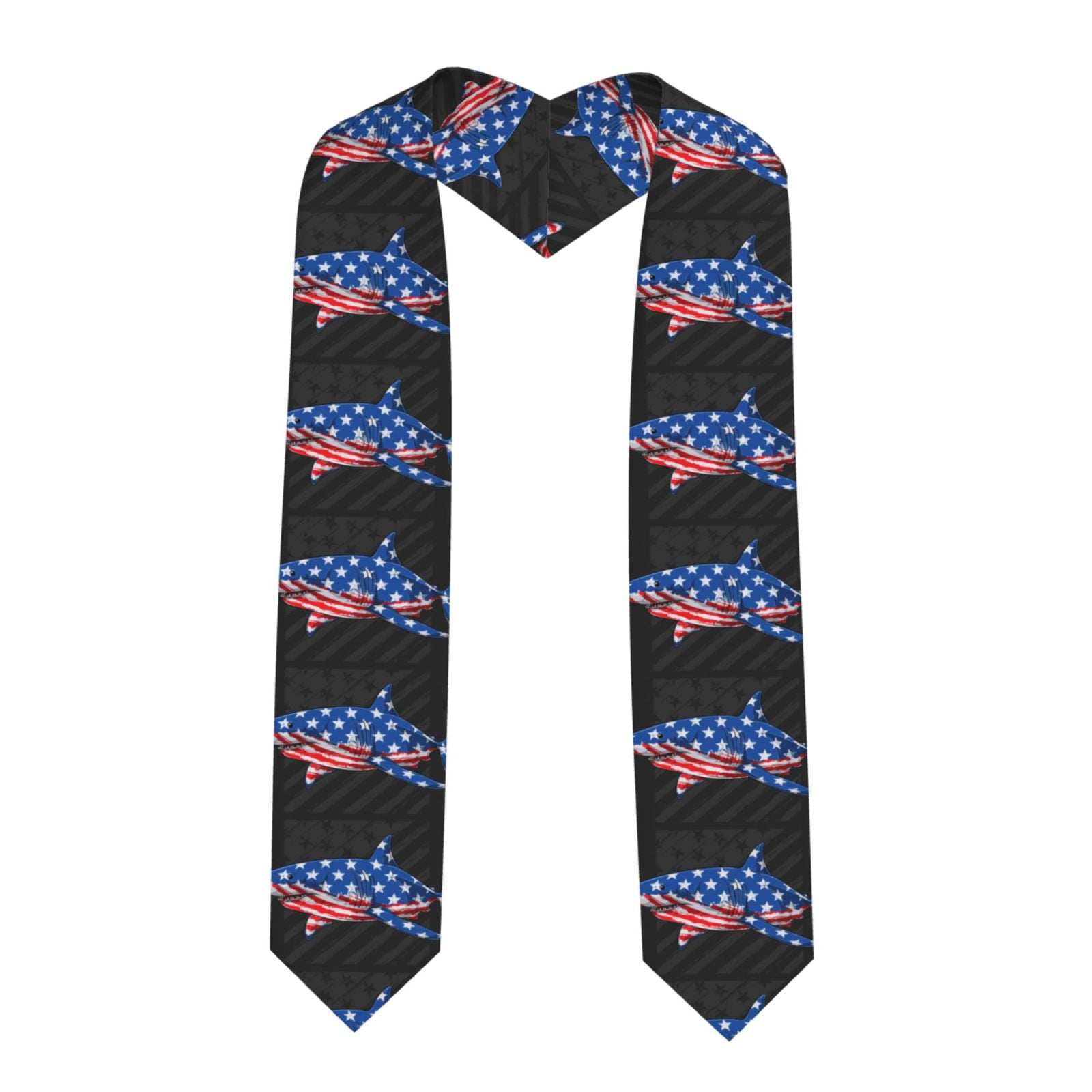 Zufioo Shark With USA Flag Print Graduation Shawl Ribbon, Graduation ...