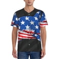 thumbnail image 1 of Zufioo Shark With USA Flag Print Men's Baseball Short Sleeve, Moisture Wicking Button-Down Hip Hop Tee-3X-Large, 1 of 7
