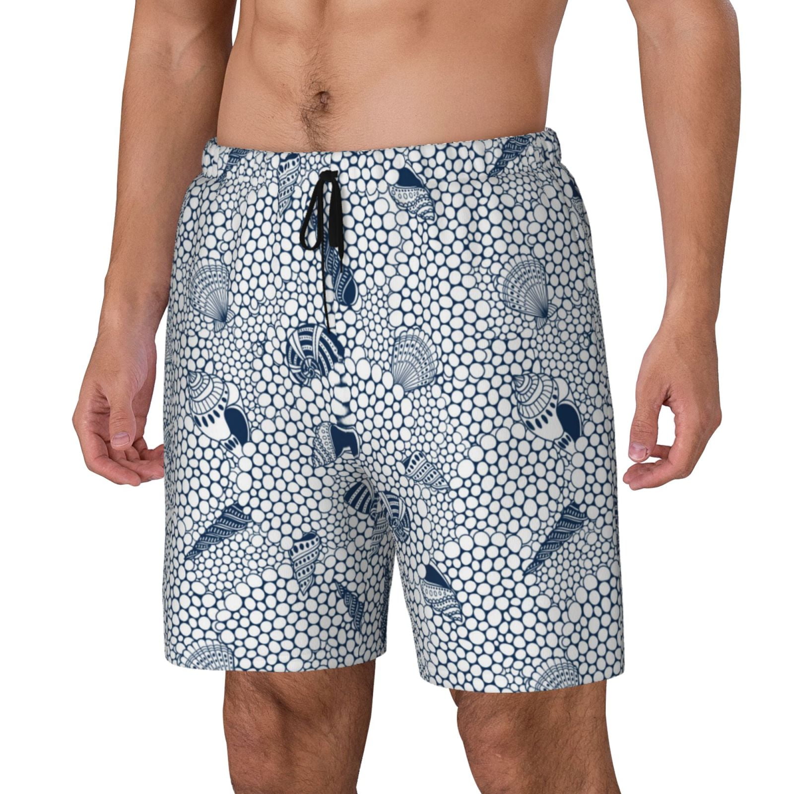 Zufioo Shells And Sand Mens Swimsuit Trunks with Compression Liner ...