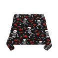 thumbnail image 1 of Zufioo Skeleton with Roses Print Square Decorative Tablecloth, Wrinkle-resistant, Waterproof and Oil-resistant Tablecloth Coffee Table Cloth, Suitable for Restaurants-60"x60", 1 of 8
