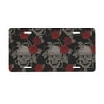 thumbnail image 1 of Zufioo Skull and Red Roses Print Car Aluminum Front License Plate, 12x6 Inch Decorative Personalized Car License Plate Car Accessories, 1 of 8