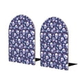 thumbnail image 1 of Zufioo Skull flower white blue Print Wooden Bookends, Metal Bookshelf Non-slip Bookends, Home Furnishings Suitable for Bookcases Offices, 1 of 8