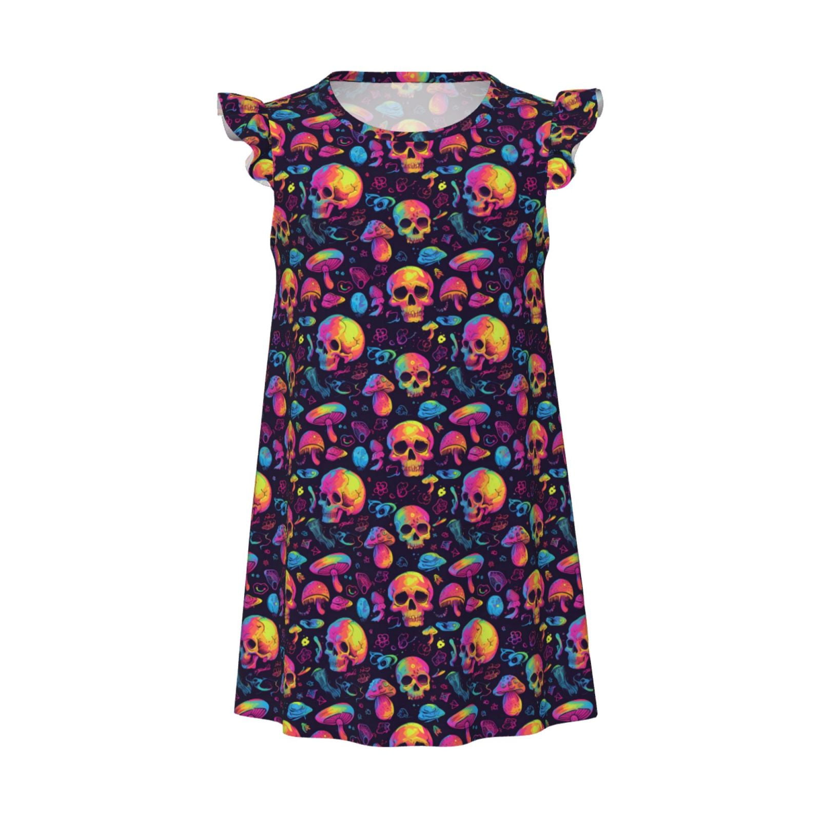 Zufioo Skull mushroom Girls Nightgowns Toddler Girl Pajamas Soft & Cute