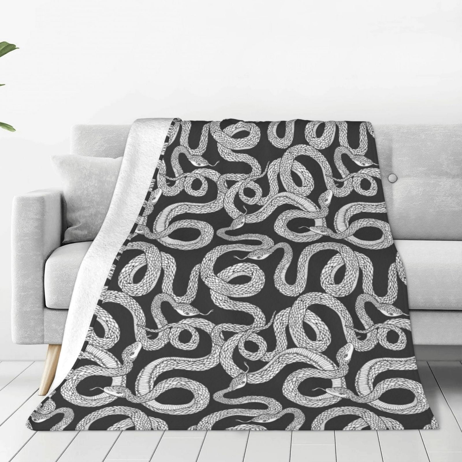 Zufioo Snake Fleece Blanket Queen Size,Plush Bed Blanket,Ultra Soft