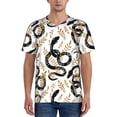 thumbnail image 1 of Zufioo Snake Print Men's Baseball Short Sleeve, Moisture Wicking Button-Down Hip Hop Tee-Large, 1 of 7