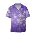 thumbnail image 1 of Zufioo Snowfall Sky White Purple Print Mens Button Down Short Sleeve Shirt,Classic Plaid Shirt,Mens Accessories Fashion Shirt-Small, 1 of 6