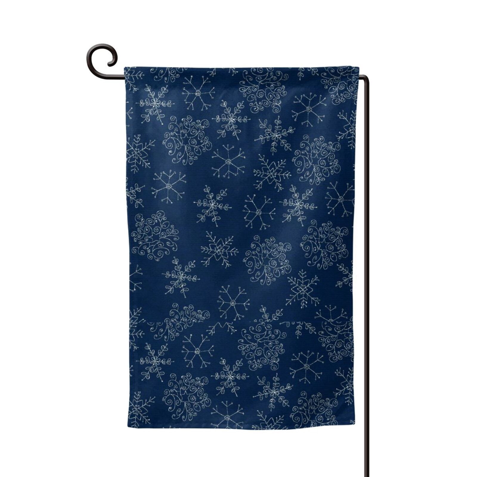 Zufioo Snowflake Dark Blue Print Garden Decoration Flags, Sun-resistant ...