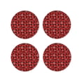 thumbnail image 1 of Zufioo Snowflakes On A Buffalo Plaid Print Leather Coaster Set, Decorative PVC Coasters 4-pack - Scald and Stain-resistant, Suitable for Home, Cafes, Restaurants-Round Shape, 1 of 6