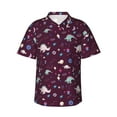 Zufioo Space Dinosaur Hawaiian Shirt for Men,Beach Shirts Tropical