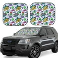 thumbnail image 1 of Zufioo Space Monster Print Folding Car Windshield Sun Visor, Anti-ultraviolet Sun Visor, Suitable for Trucks, Vans Car Accessories-Medium, 1 of 6