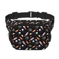 thumbnail image 1 of Zufioo Space Rocket Print Square Double Layer Waist Bag, Durable & Stylish Fanny Pack with Zippered Pockets and Adjustable Strap for Outdoor & Daily, 1 of 9