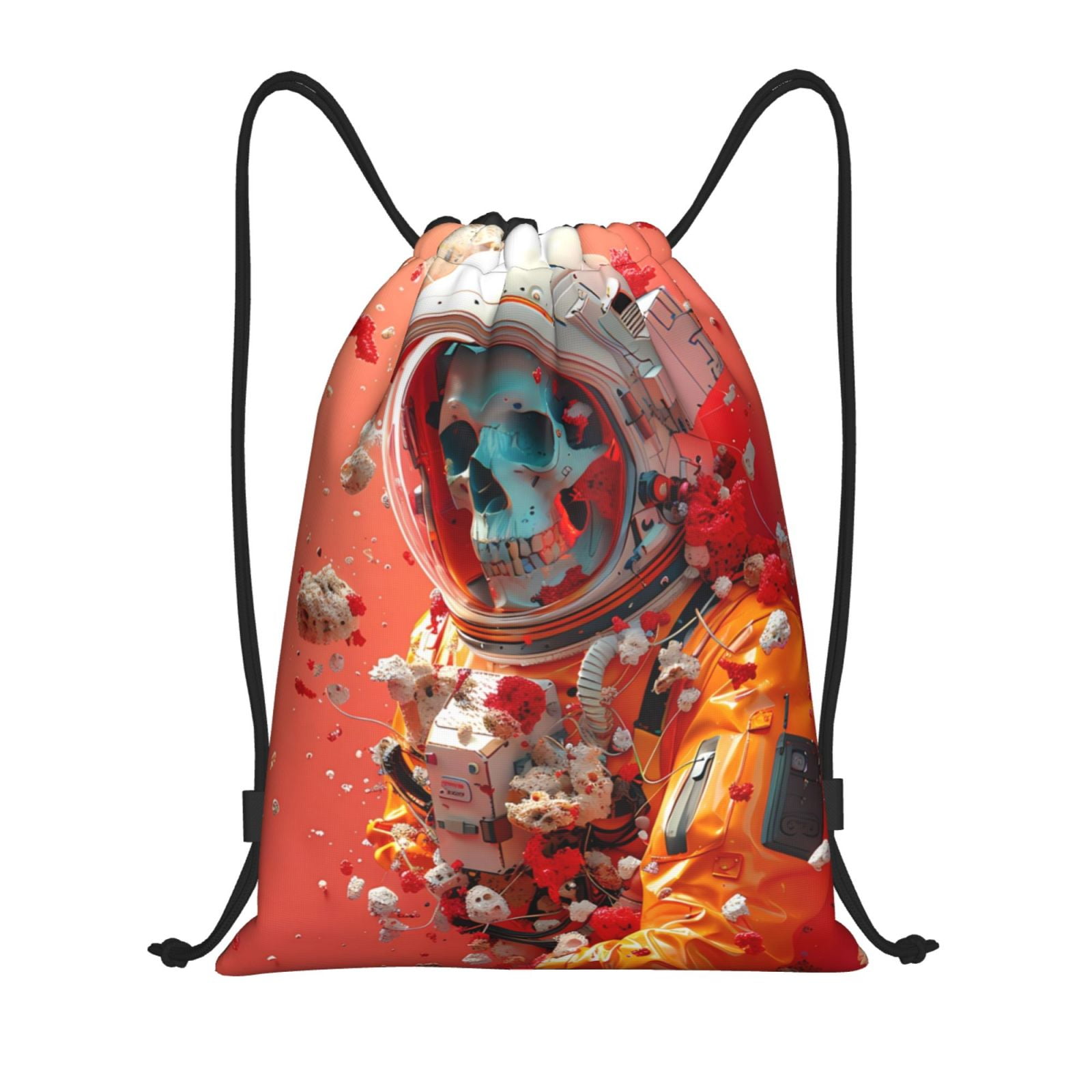 Zufioo Space Skeleton Art Sports Cinch Sack Gym String Bags Machine ...