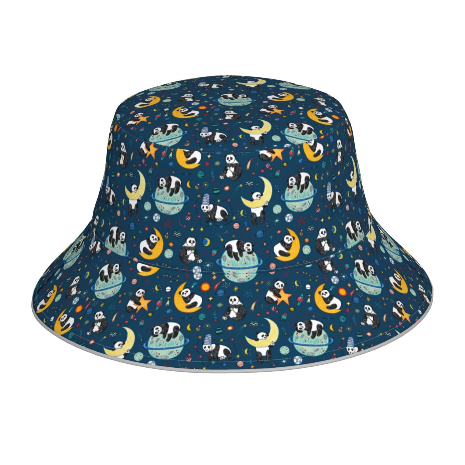 Zufioo Space Sleeping Panda Waterproof Reflective Holographic Bucket