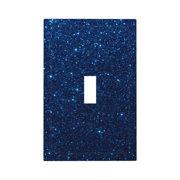 Zufioo Sparkling Blue Glitter Print Switch Wall Plate, Dustproof and Heat-resistant Decorative Wall Switch Cover, Suitable for Residential and Commercial Areas-Mid-size