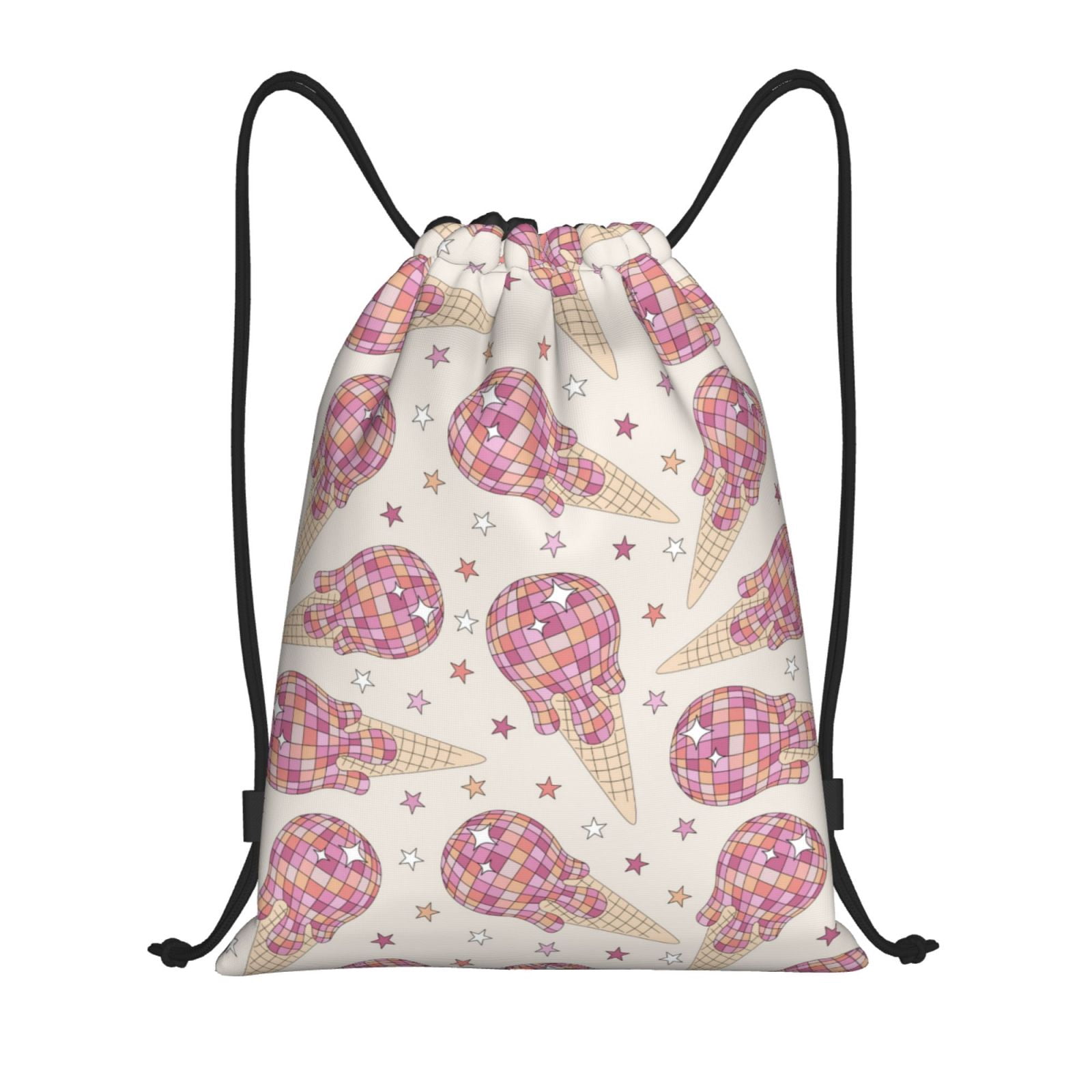 Zufioo Sparkling Ice Cream Sports Cinch Sack Gym String Bags Machine ...