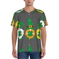 thumbnail image 1 of Zufioo Spring St Patrick’S Day Irish Gnomes Print Men's Baseball Short Sleeve, Moisture Wicking Button-Down Hip Hop Tee-4X-Large, 1 of 7