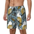 Zufioo Squirrel And Leaves Mens Swimsuit Trunks with Compression Liner