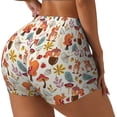 thumbnail image 1 of Zufioo Squirrel Nuts Mushroom High Waist Yoga Shorts for Women Tummy Control Fitness Athletic Workout Running Shorts Women's Biker Shorts-X-Large, 1 of 8