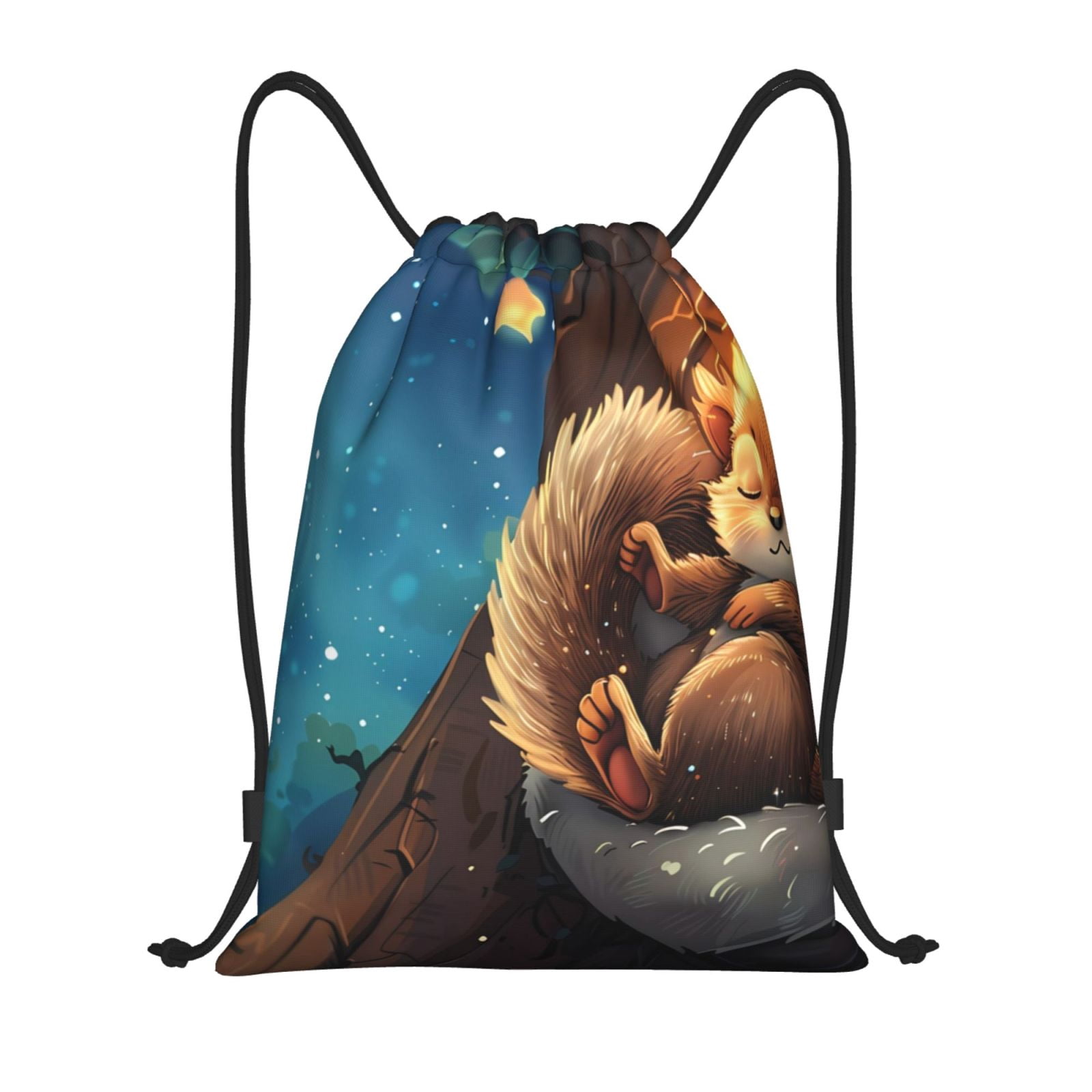 Sleep Machine Backpack Zufioo Squirrel Sleeping In Tree Sports Cinch Sack Gym String Bags ...