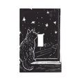 thumbnail image 1 of Zufioo Star Gazing Cat Illustration Print Switch Wall Plate, Dustproof and Heat-resistant Decorative Wall Switch Cover, Suitable for Residential and Commercial Areas-Mid-size, 1 of 8