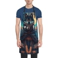 thumbnail image 1 of Zufioo Starry Sky Moon Wolf Leader Print Adult Waterproof Apron, Cooking Apron, Flower Arranging and Painting Apron-Adjustable Straps, with Pockets, Kitchen Supplies-One Size, 1 of 9