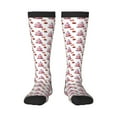 Zufioo Strawberry Blueberry Cream Cake Print Long High Thigh Socks Knee