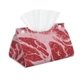 thumbnail image 1 of Zufioo Striped Meat Print Long Leather Tissue Bag, PVC Waterproof Napkin Facial Tissue Organizer Dispenser for Living Room, Office, Desk, 1 of 7