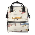 thumbnail image 1 of Zufioo Striped Vintage Planes Print Large capacity mommy bag, diaper bag, waterproof parent-child backpack, multi-pocket design backpack suitable for travel and shopping, 1 of 6