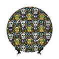 thumbnail image 1 of Zufioo Sugar Skulls Print Bone China Decorative Plate, Ceramic Dinner Plate with Stand Ceramic Decoration Homewares-10in, 1 of 6