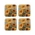 thumbnail image 1 of Zufioo Sunflower Field Art Print Leather Coaster Set, Decorative PVC Coasters 4-pack - Scald and Stain-resistant, Suitable for Home, Cafes, Restaurants-Square, 1 of 6