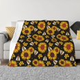 thumbnail image 1 of Zufioo Sunflowers And Bww Print Horizontal Flannel Blanket, Anti-wrinkle, Anti-shrinkage, Anti-allergic Plush Blanket, Household Items Suitable for Bedroom-40"x30", 1 of 6
