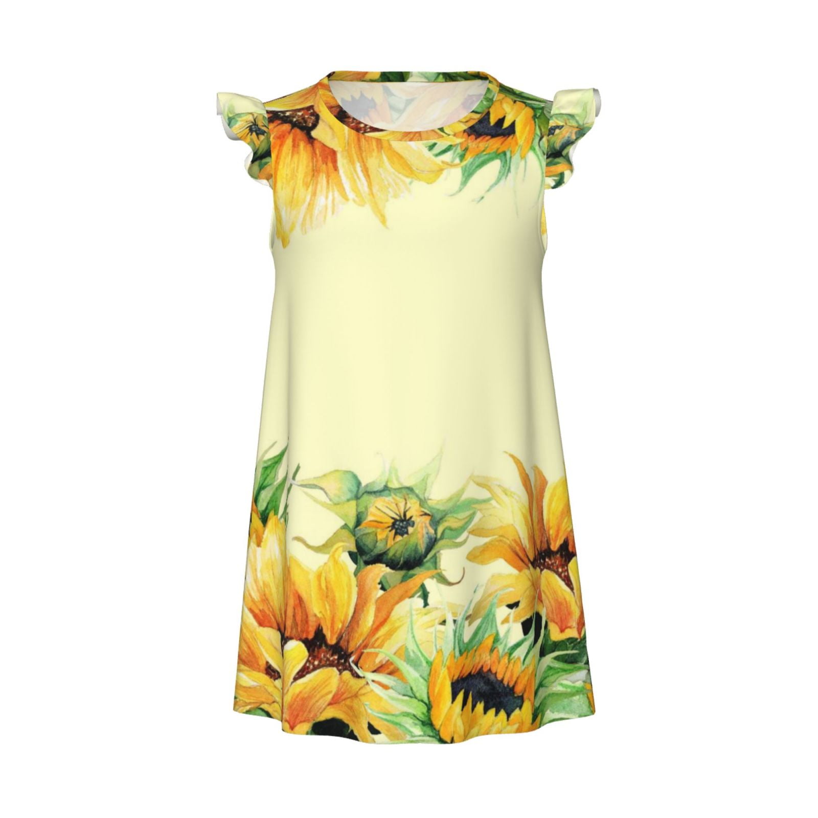 Zufioo Sunflowers On A Yellow Background Girls Nightgowns Toddler Girl