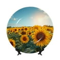 thumbnail image 1 of Zufioo Sunlit Sunflower Field Print Bone China Decorative Plate, Ceramic Dinner Plate with Stand Ceramic Decoration Homewares-6in, 1 of 6