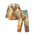 Zufioo Sunshine Golden Cloud Dog Mens Pajamas Set, Mens LongSleeved