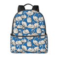thumbnail image 1 of Zufioo Swan Birds Print Fashion Large Capacity Backpack, Zippered Multi-compartment Travel Work Campus Lightweight Backpack, Unisex, 1 of 5