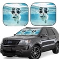 thumbnail image 1 of Zufioo Swimming Cat Goggles Print Folding Car Windshield Sun Visor, Anti-ultraviolet Sun Visor, Suitable for Trucks, Vans Car Accessories-Small, 1 of 6