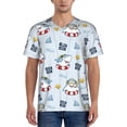 thumbnail image 1 of Zufioo Swimming Shark Print Men's Baseball Short Sleeve, Moisture Wicking Button-Down Hip Hop Tee-Large, 1 of 7