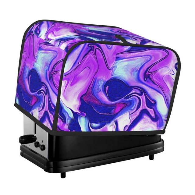 Zufioo Swirl Print Blue Purple1 Universal Four Slice Toaster Cover