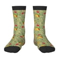 thumbnail image 1 of Zufioo Taco Print Children's Mid-tube Socks, Contrast Color High Elastic Sports Socks - Sweat-absorbent, Warm, Suitable for Children Aged 6-10, 1 of 5