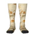 Zufioo Taco Tortillas Print Long High Thigh Socks KneeHigh Warm